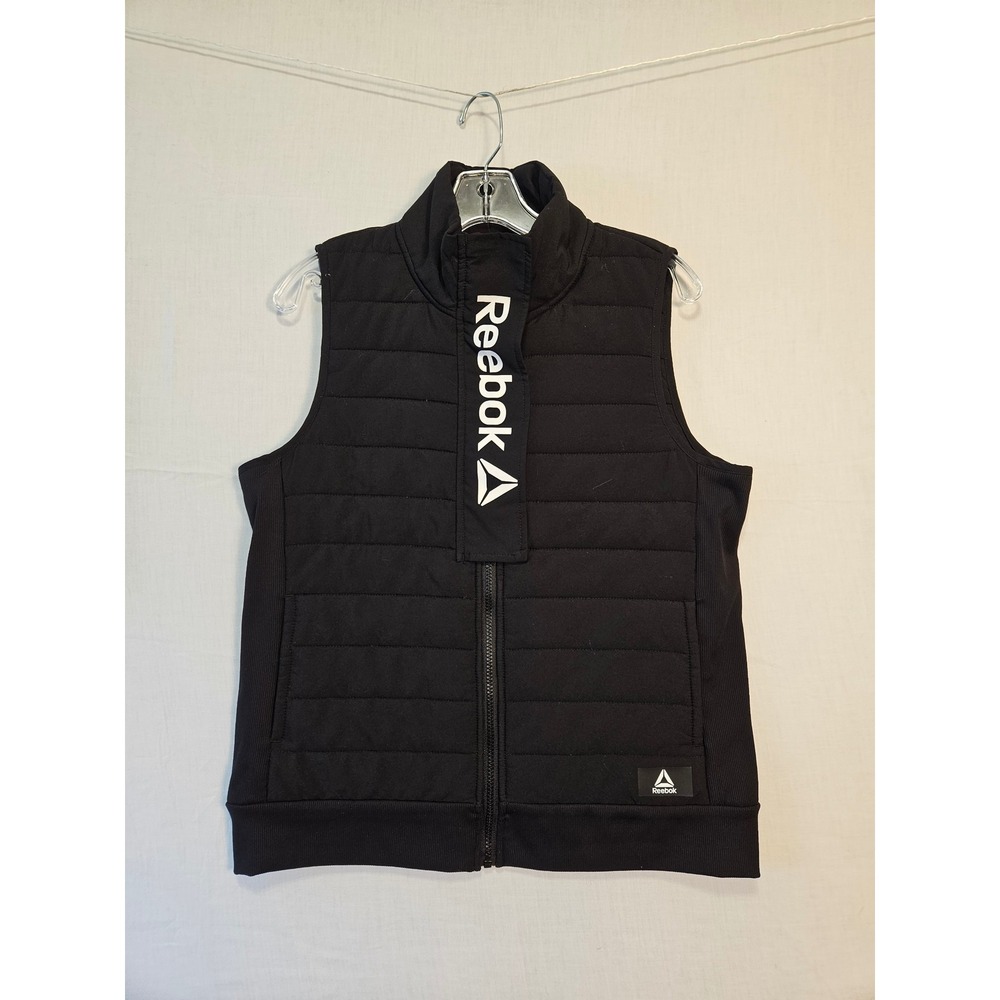 Reebok Womens Black Quilted Puffer Vest Full Zip Mock Neck REW233OW01 Size M - Picture 1 of 9